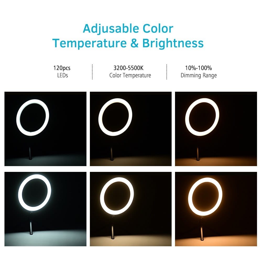 10’ Led Selfie Ring Light With 160cm Tripod