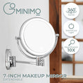 Gominimo 7 Inch Double-sided Led Makeup Mirror With 10x